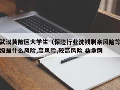 广州武汉黄陂区大学生（保险行业洗钱剩余风险等级是什么风险,高风险,较高风险 桑拿网